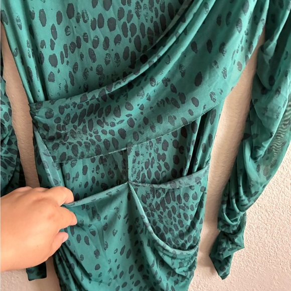 Free People Katana Green Animal Print Mini Dress XL - Picture 10 of 14